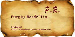 Purgly Rozália névjegykártya
